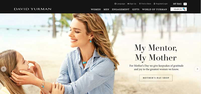 珠寶網(wǎng)站設計實例--David Yurman